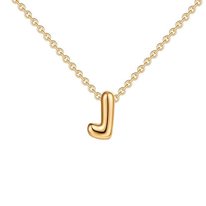Dainty Engraved Letter Pendant Necklace