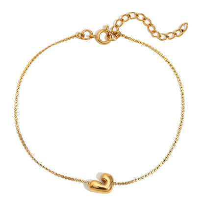 Dainty Personalized Letter Charm Bangle