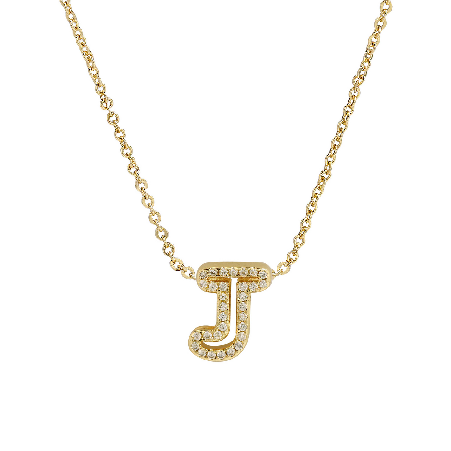 Shining Monogram Diamond Pendant Necklace