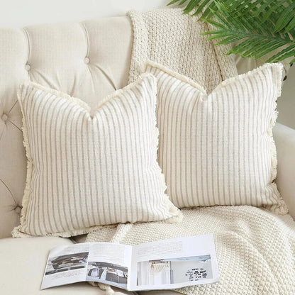 Beautiful Floral Pillow Covers with Ruffled Trim