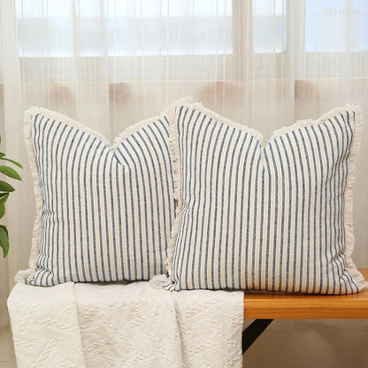 Beautiful Floral Pillow Covers with Ruffled Trim