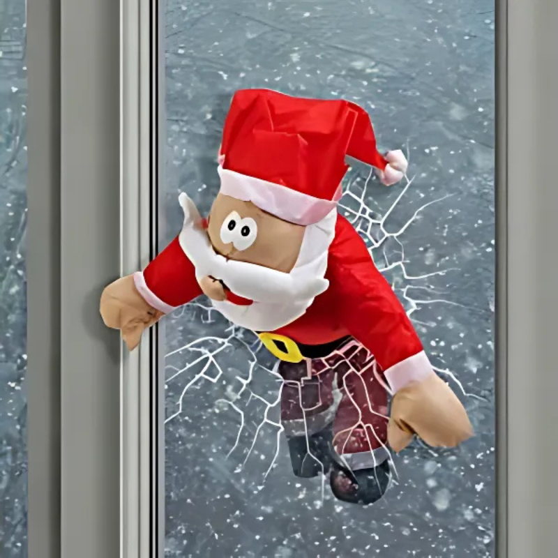 Fun Christmas Window Clings Santa Reindeer Decor