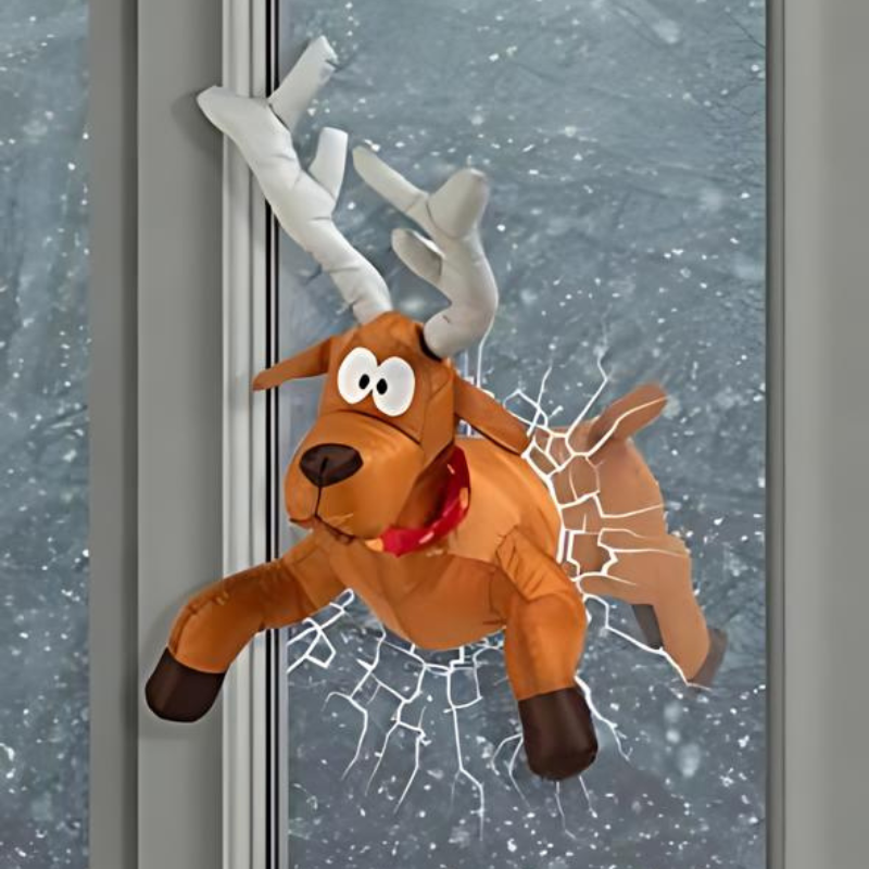 Fun Christmas Window Clings Santa Reindeer Decor