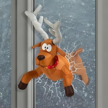 Fun Christmas Window Clings Santa Reindeer Decor