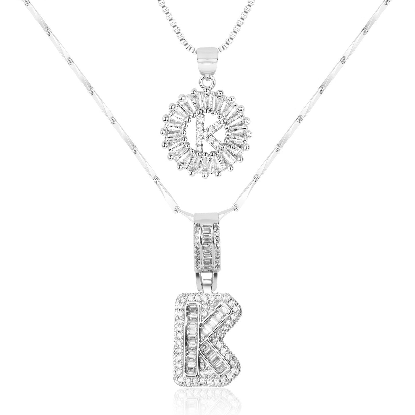Custom 14k Gold Letter Diamond Necklaces