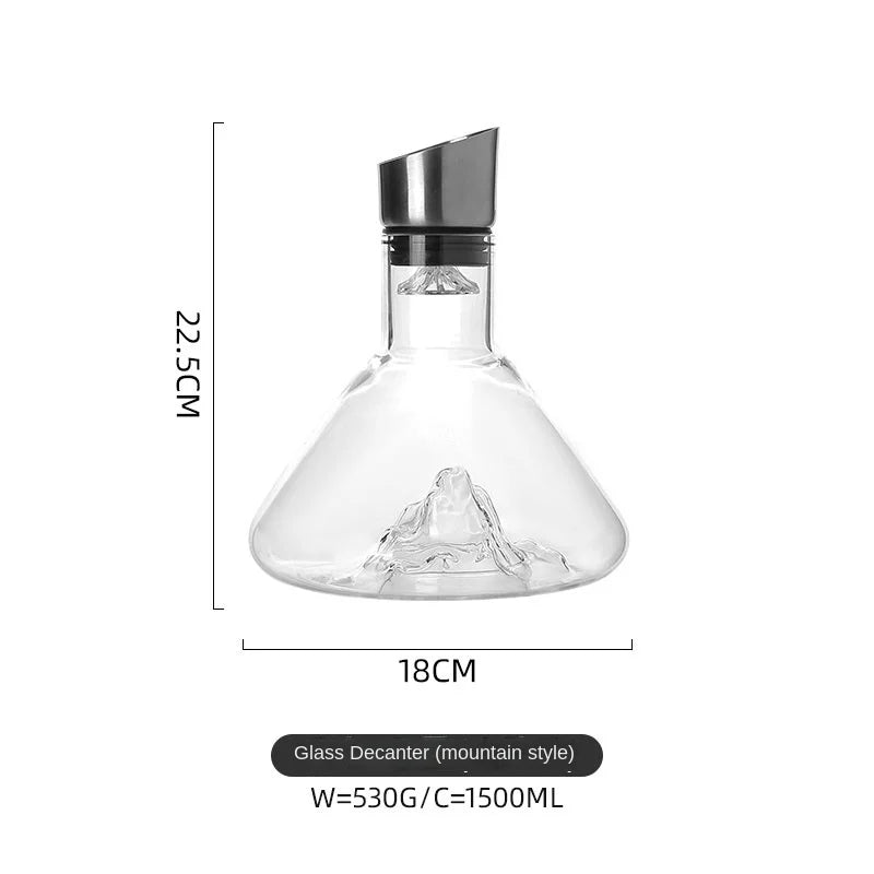 Elegant Clear Glass Wine Carafe