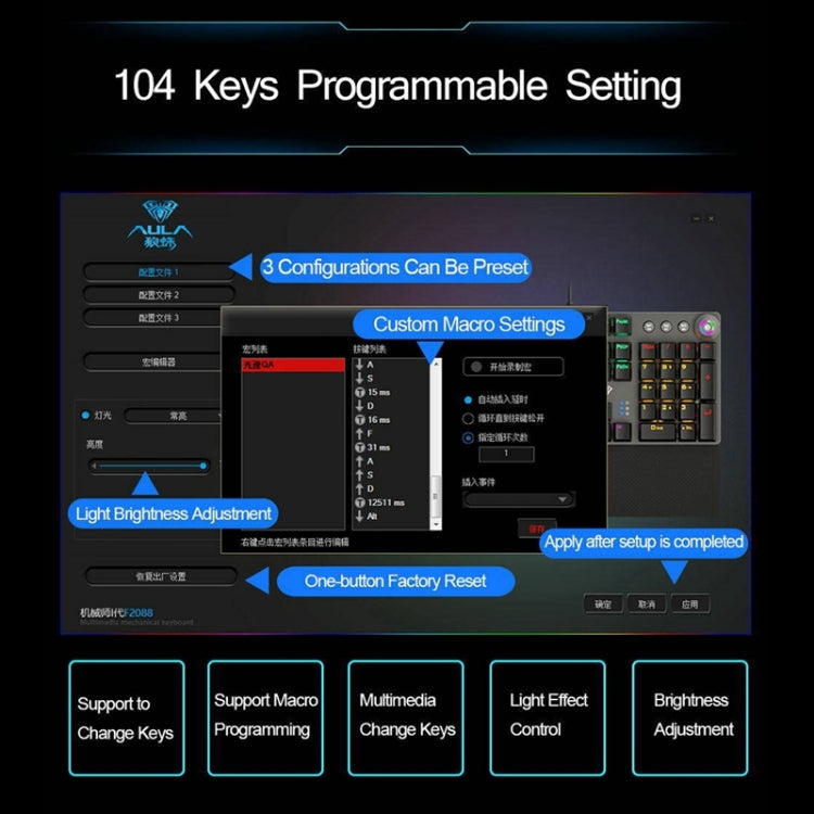 Pro Gaming Keyboard with Durable Metal Keys