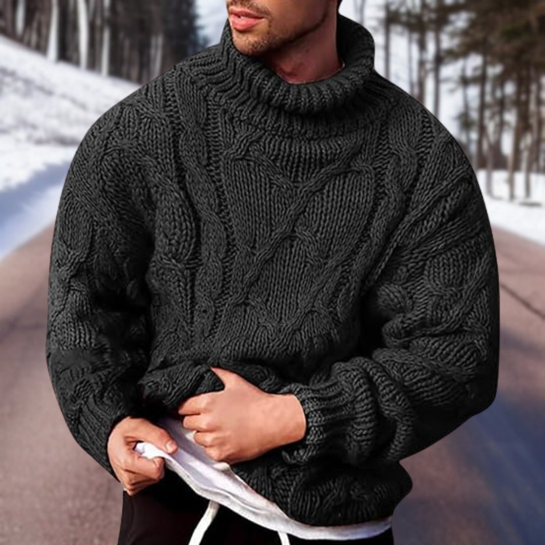 Cozy Mens Crew Neck Winter Sweater - Large Fit - Luxicro