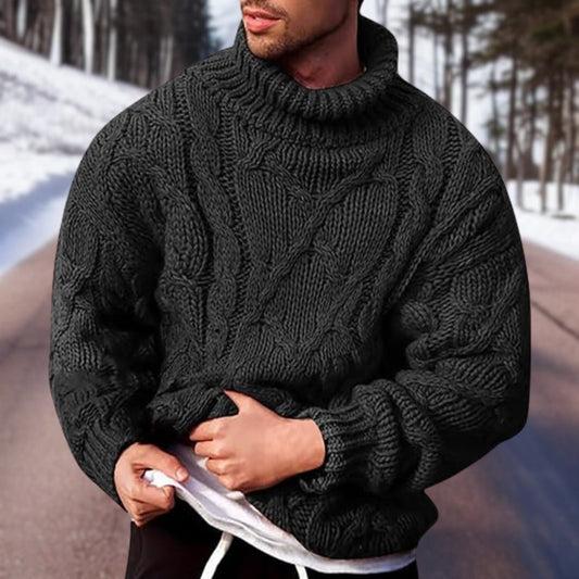 Cozy Mens Crew Neck Winter Sweater - Large Fit - Luxicro