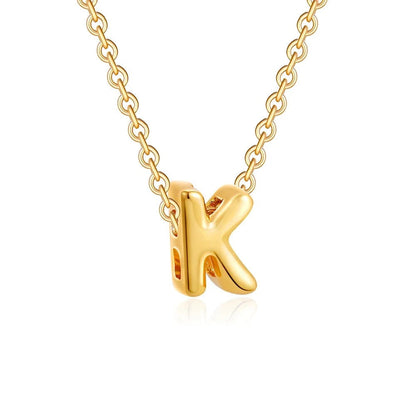 Dainty Engraved Letter Pendant Necklace