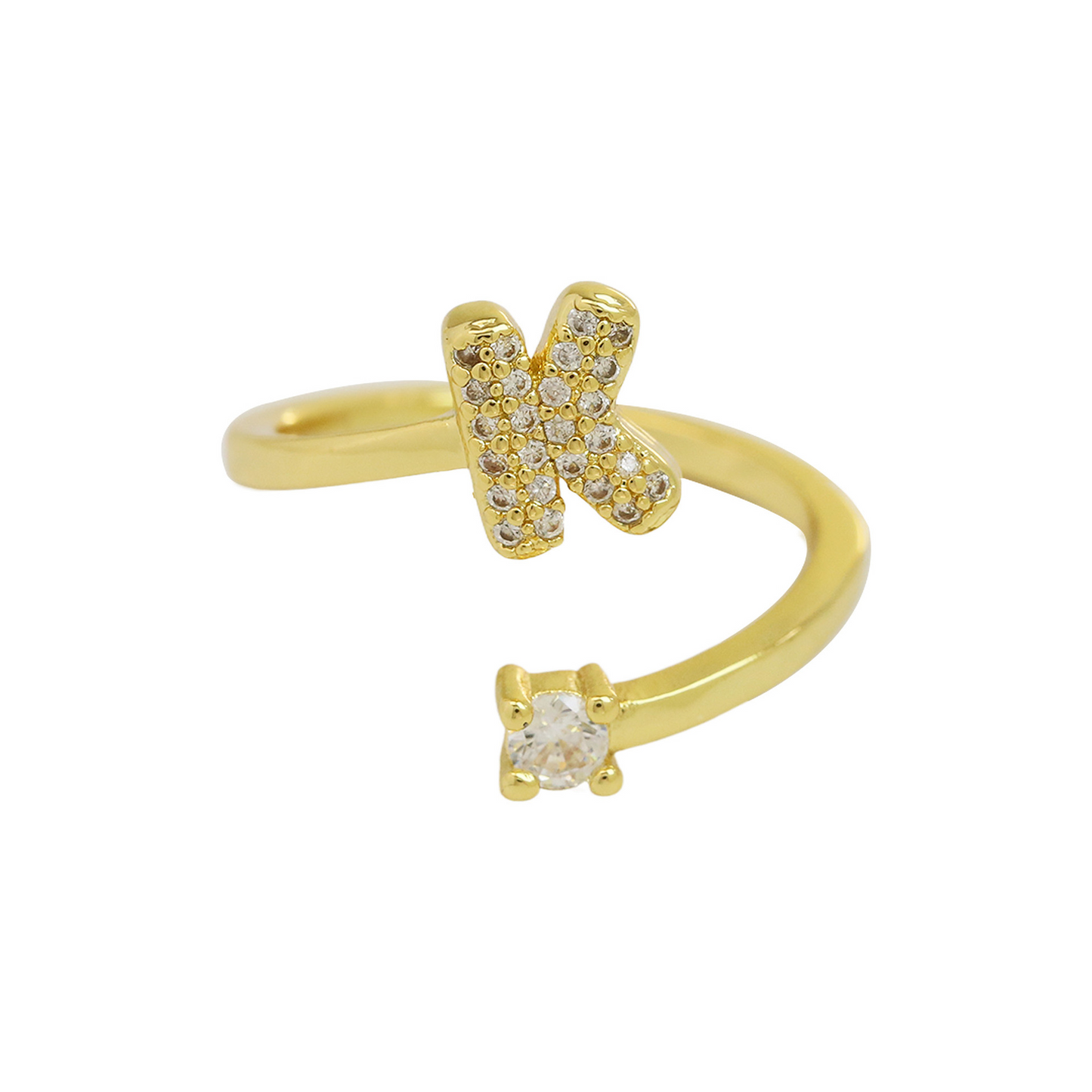 Elegant Glitter Initial Diamond Ring