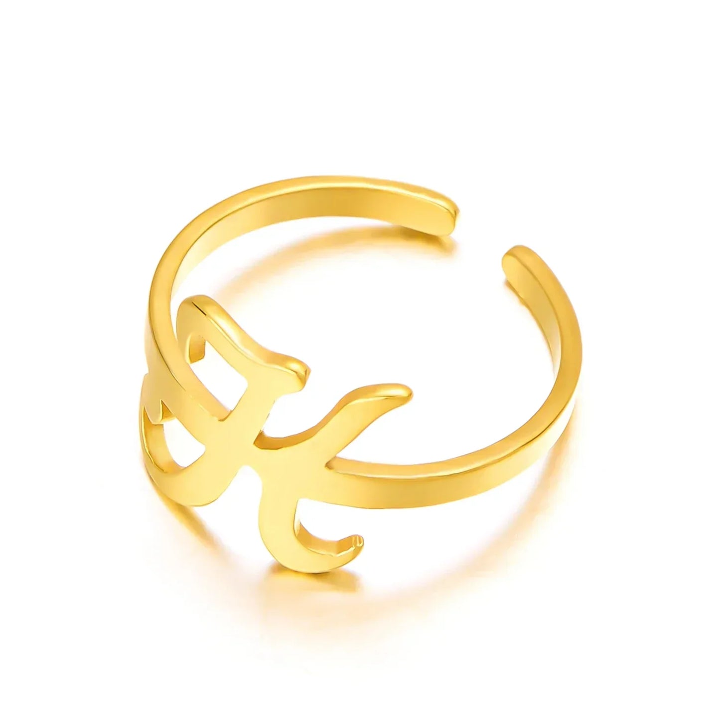 Custom Engraved Initial Silver Ring
