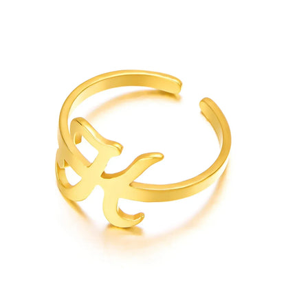 Custom Engraved Initial Silver Ring