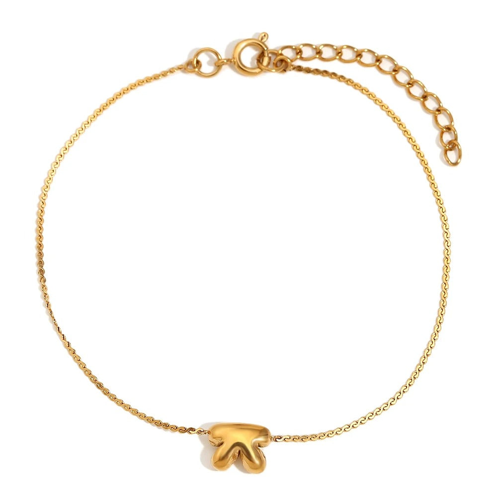 Dainty Personalized Letter Charm Bangle