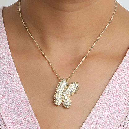 Big Letter Sparkle Initial Necklaces