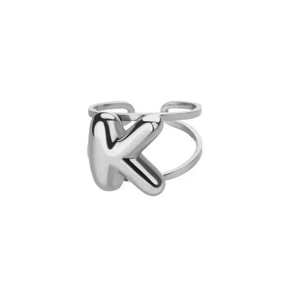 Customizable Initial Open Circle Ring