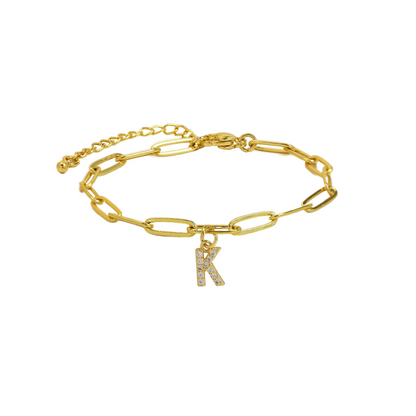 Dainty Monogram Paperclip Chain Bracelet