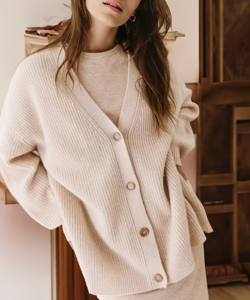 Soft Chunky Women's Cardigan - Warm Knit Layering Sweater