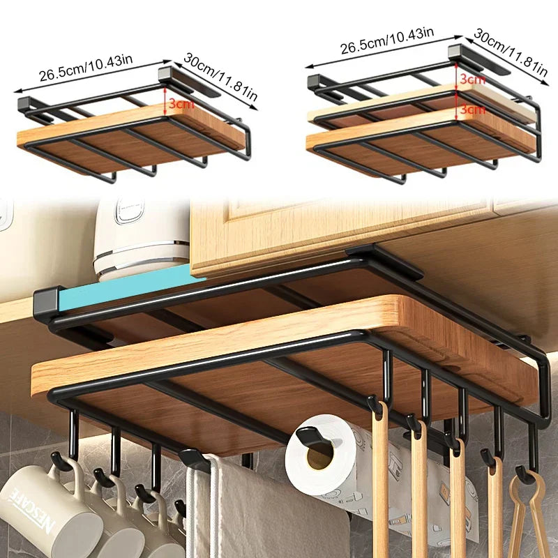 Compact Kitchen Wall Storage - Simple Mount System