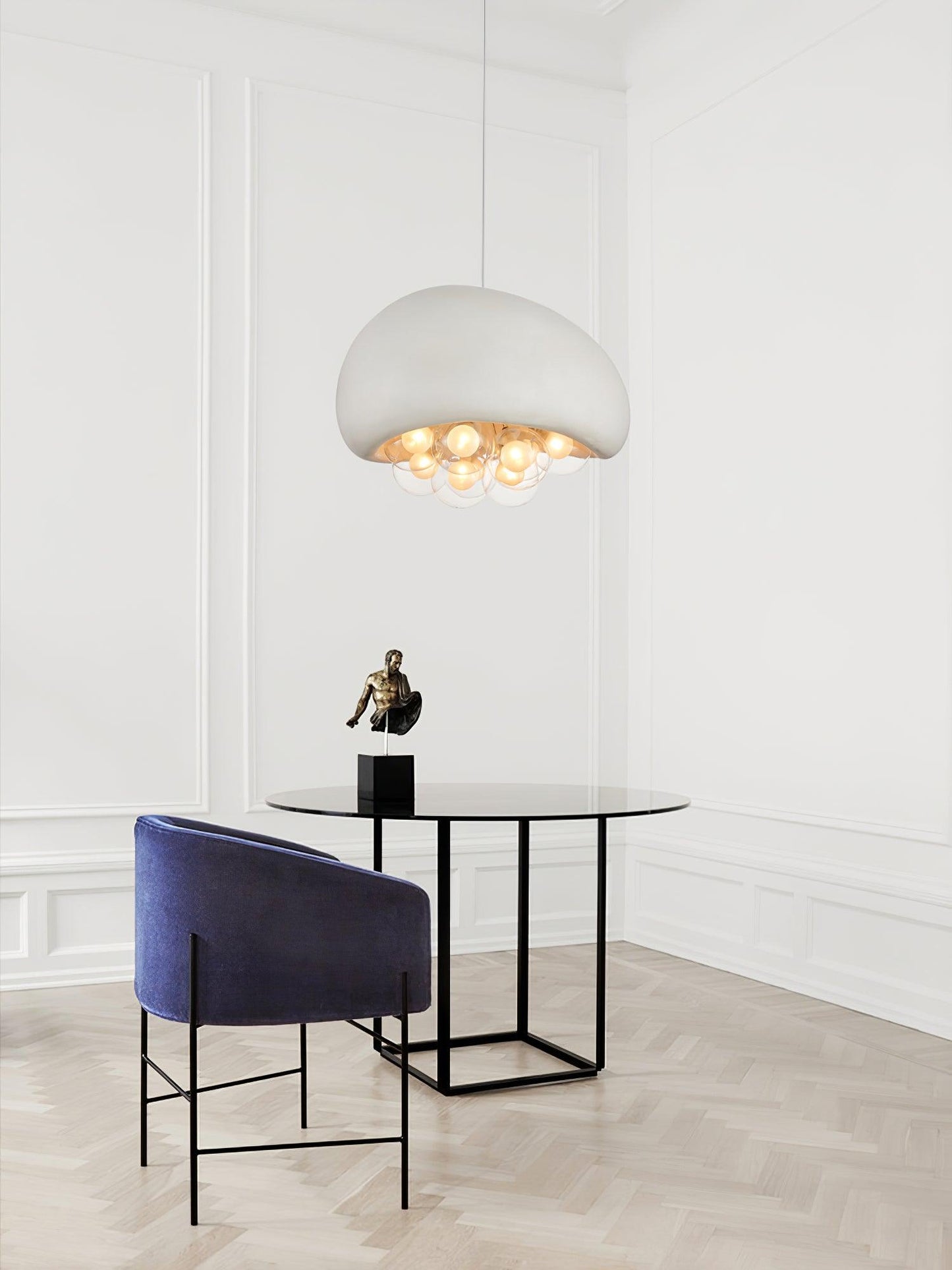Spherical Glass Pendant Light Fixture