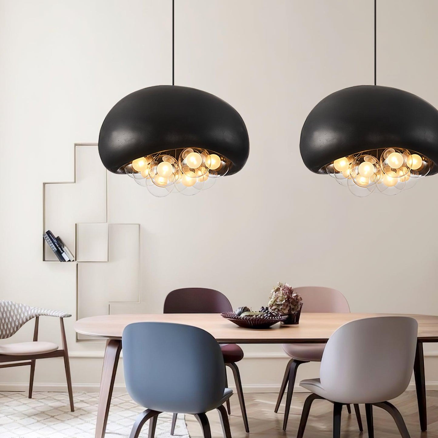 Spherical Glass Pendant Light Fixture