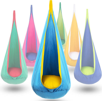 Fun Kids Hammock Swing Seat with Soft Inflatable Cushion - Luxicro