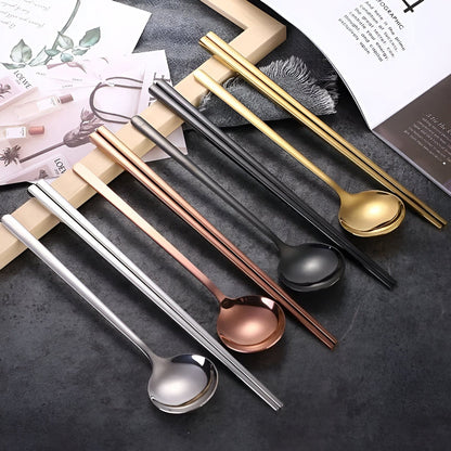 Asian Style Fork Spoon Chopstick Set
