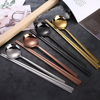 Asian Style Fork Spoon Chopstick Set - Luxicro