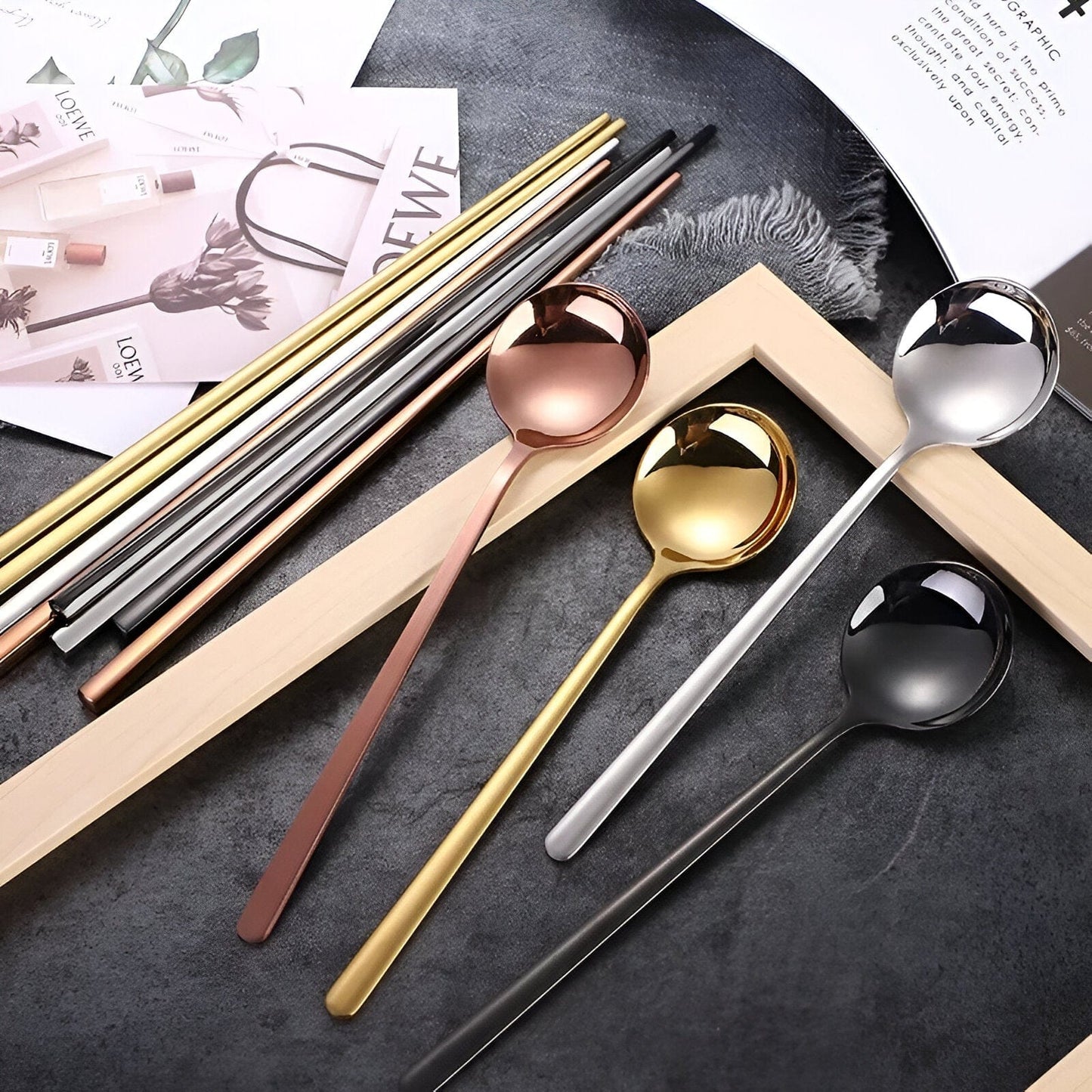 Asian Style Fork Spoon Chopstick Set