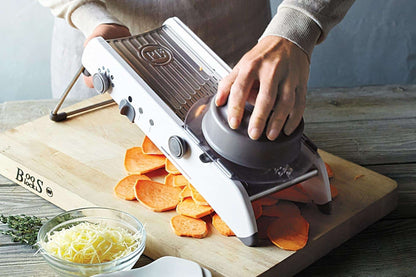 Easy Slice Mandoline Slicer - Adjustable Sharp Steel Blades - Luxicro