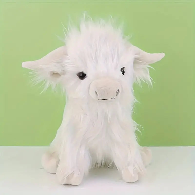 Cute Fluffy Farm Cow Stuffed Animal