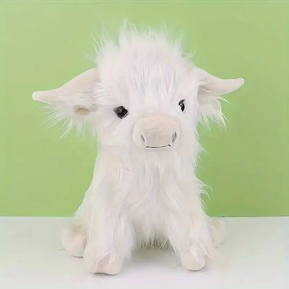 Cute Fluffy Farm Cow Stuffed Animal