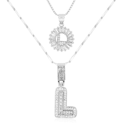 Fine 14k Gold Initial Diamond Pendant Necklace