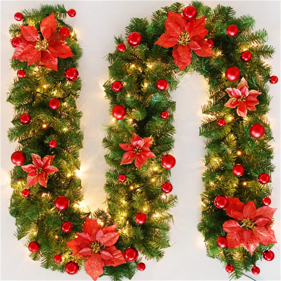 Bright Outdoor Christmas Fairy Light Garland 2.7m