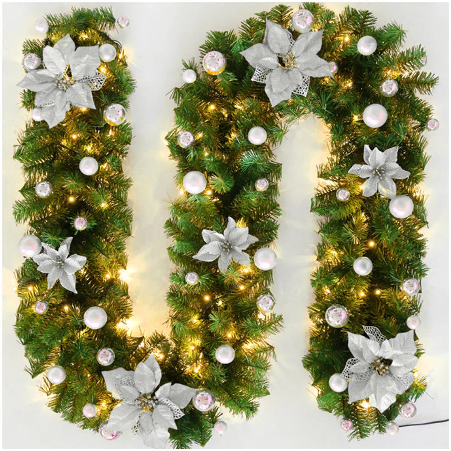 Bright Outdoor Christmas Fairy Light Garland 2.7m