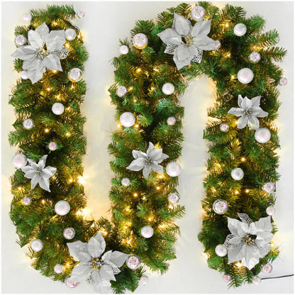 Bright Outdoor Christmas Fairy Light Garland 2.7m