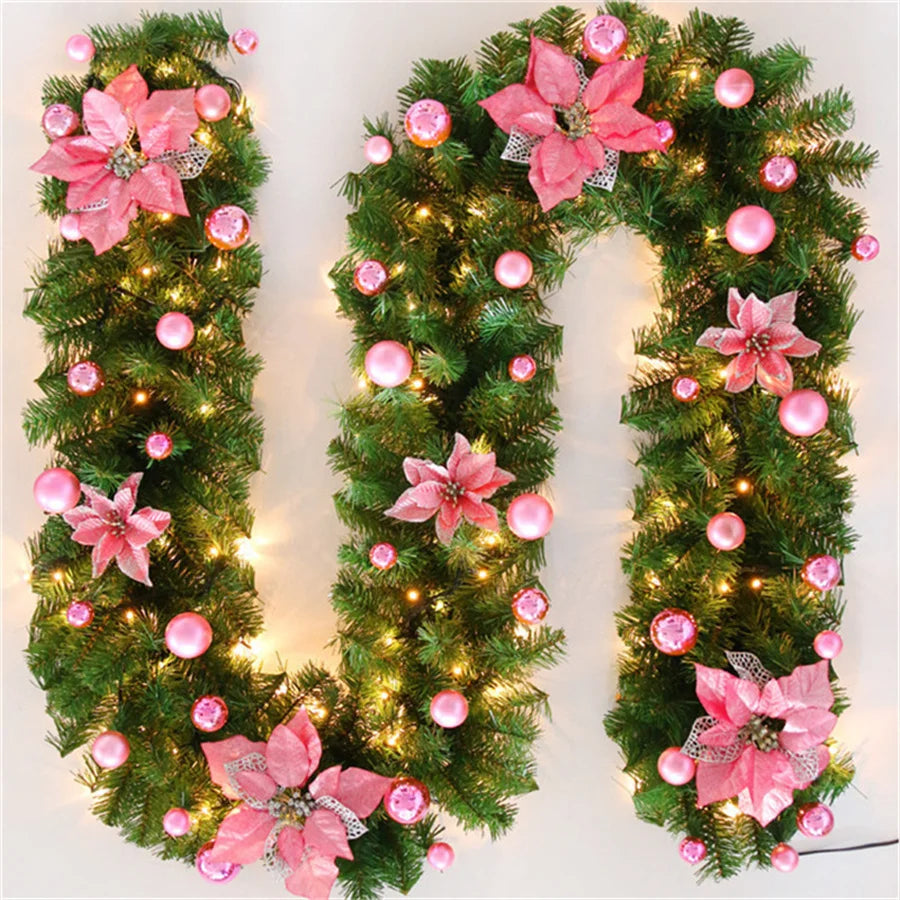 Bright Outdoor Christmas Fairy Light Garland 2.7m