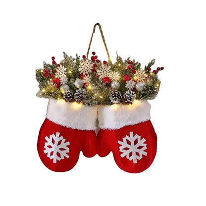Outdoor Holiday Wreath with Pine Cones and Red Berries