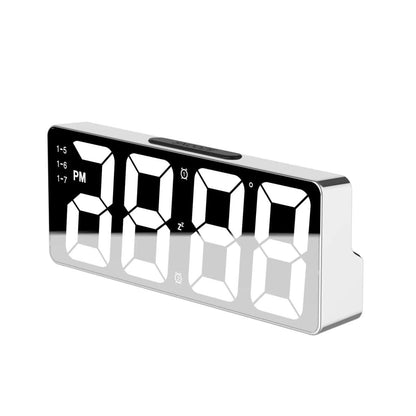 Compact LED Clock with Temperature and Dimmable Light - Luxicro