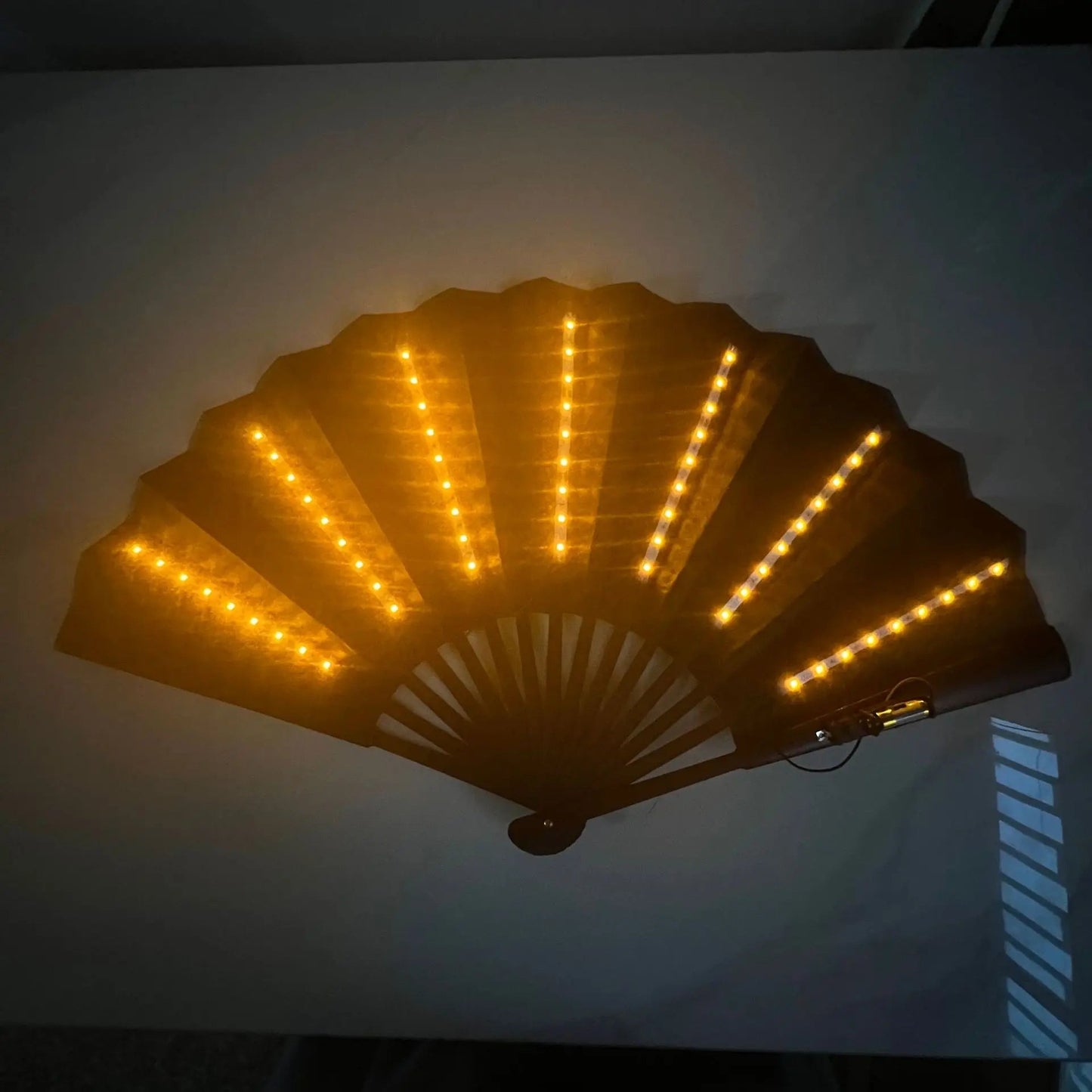 Portable Glow Fan with LED Lights for Raves and Parties