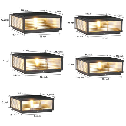 Elegant Outdoor Post Light with Square Glass Shade