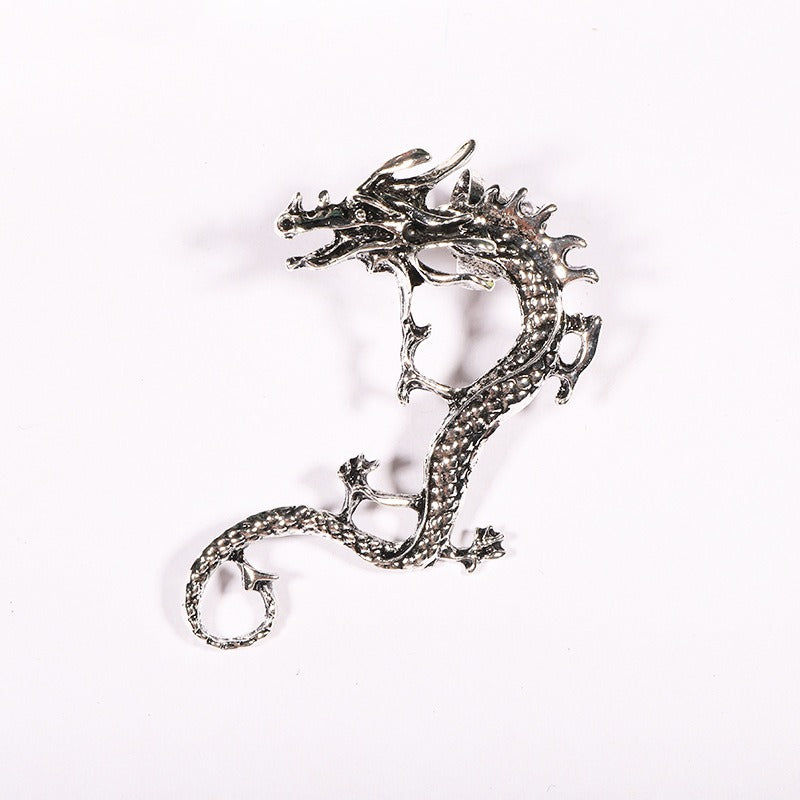 Sparkling Silver Dragon Earrings