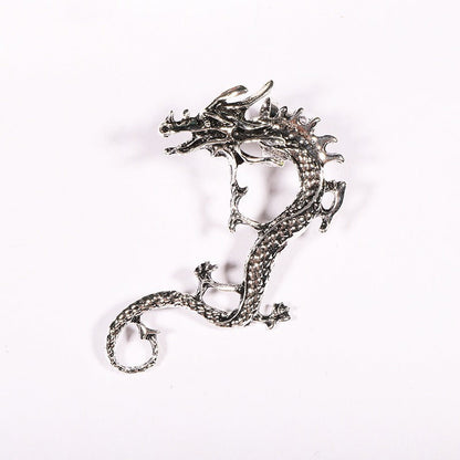Sparkling Silver Dragon Earrings