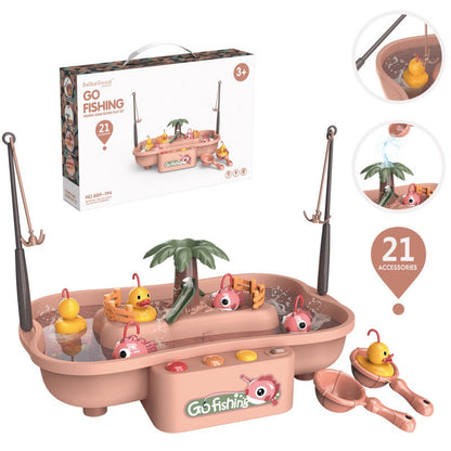 Fun Kids Fishing Game Set with Quacking Ducks