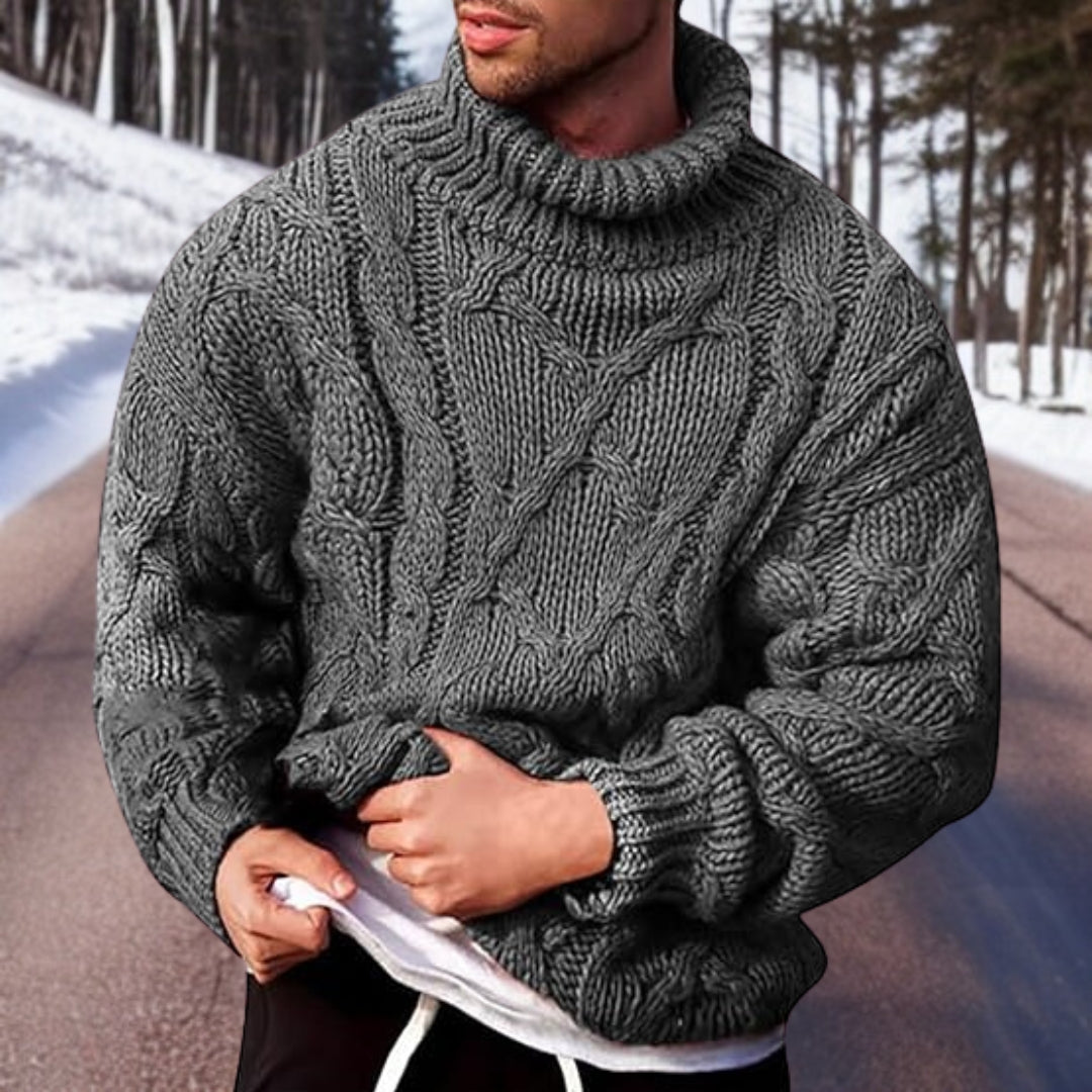Cozy Mens Crew Neck Winter Sweater - Large Fit