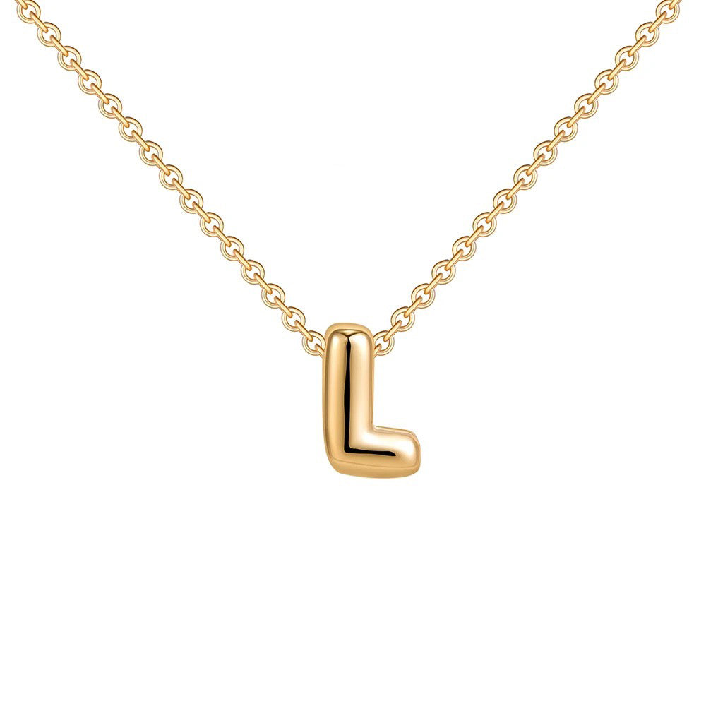 Dainty Engraved Letter Pendant Necklace