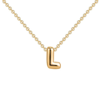 Dainty Engraved Letter Pendant Necklace