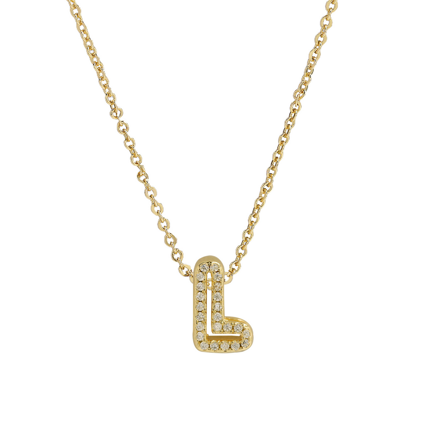 Shining Monogram Diamond Pendant Necklace