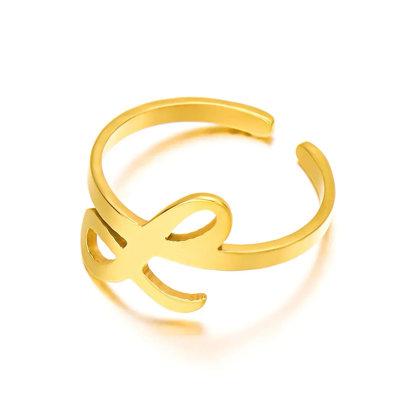 Custom Engraved Initial Silver Ring