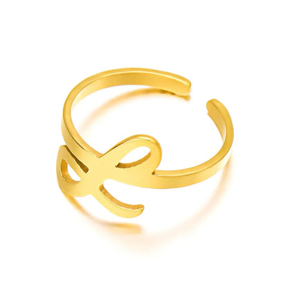 Custom Engraved Initial Silver Ring